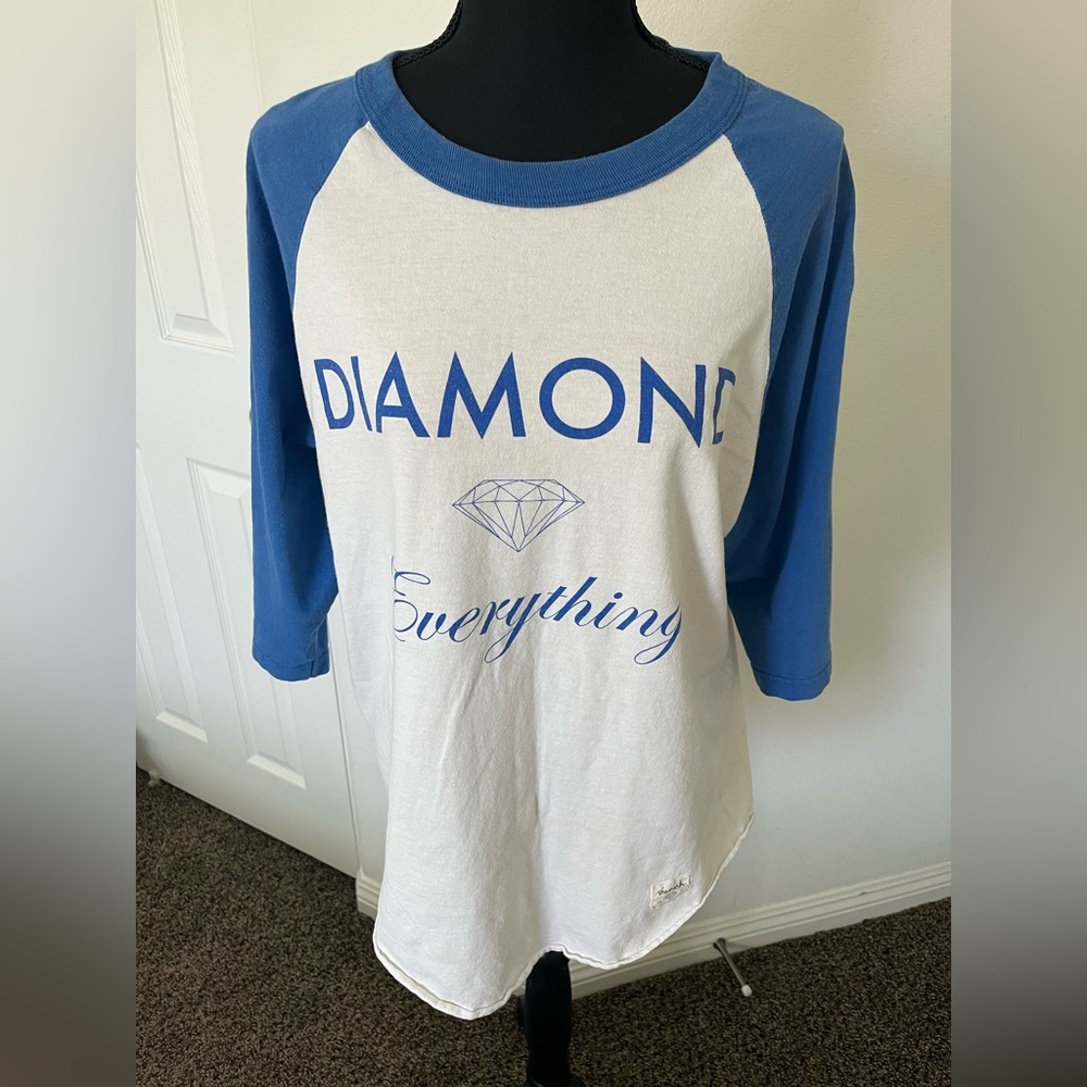 Diamond Supply Co. “Diamond Everything” Blue & White Raglan Tee